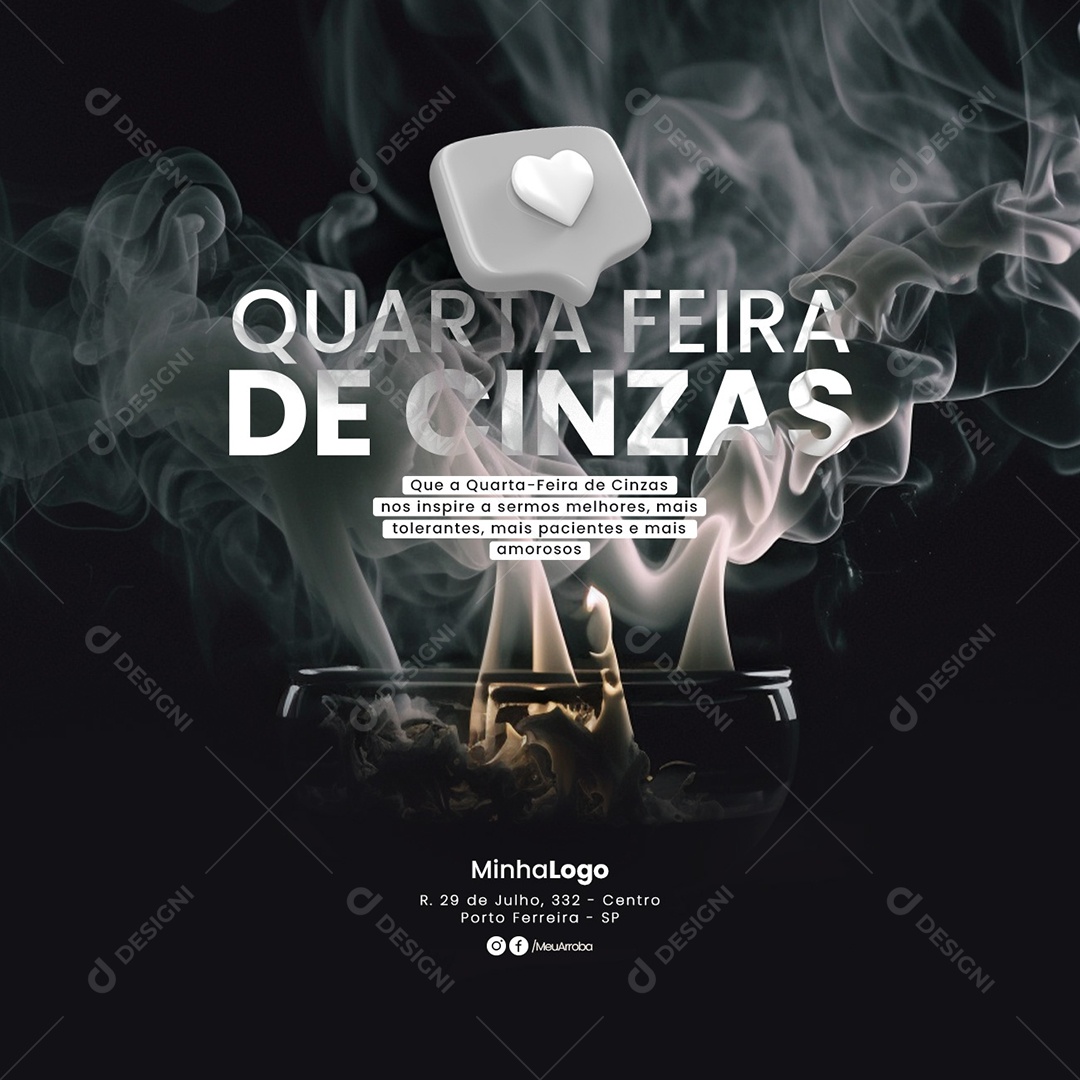 Social Media Quarta-Feira de Cinzas PSD Editável