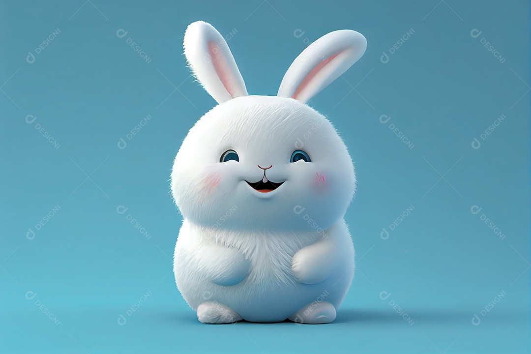 Ilustração personagem coelho branco