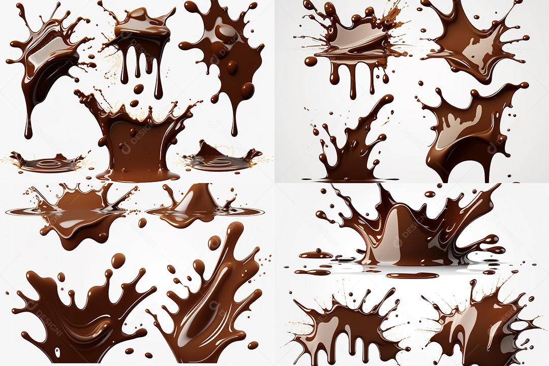 Ilustração de chocolate derretido respingado