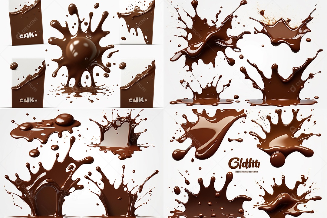 Ilustração de chocolate derretido respingado