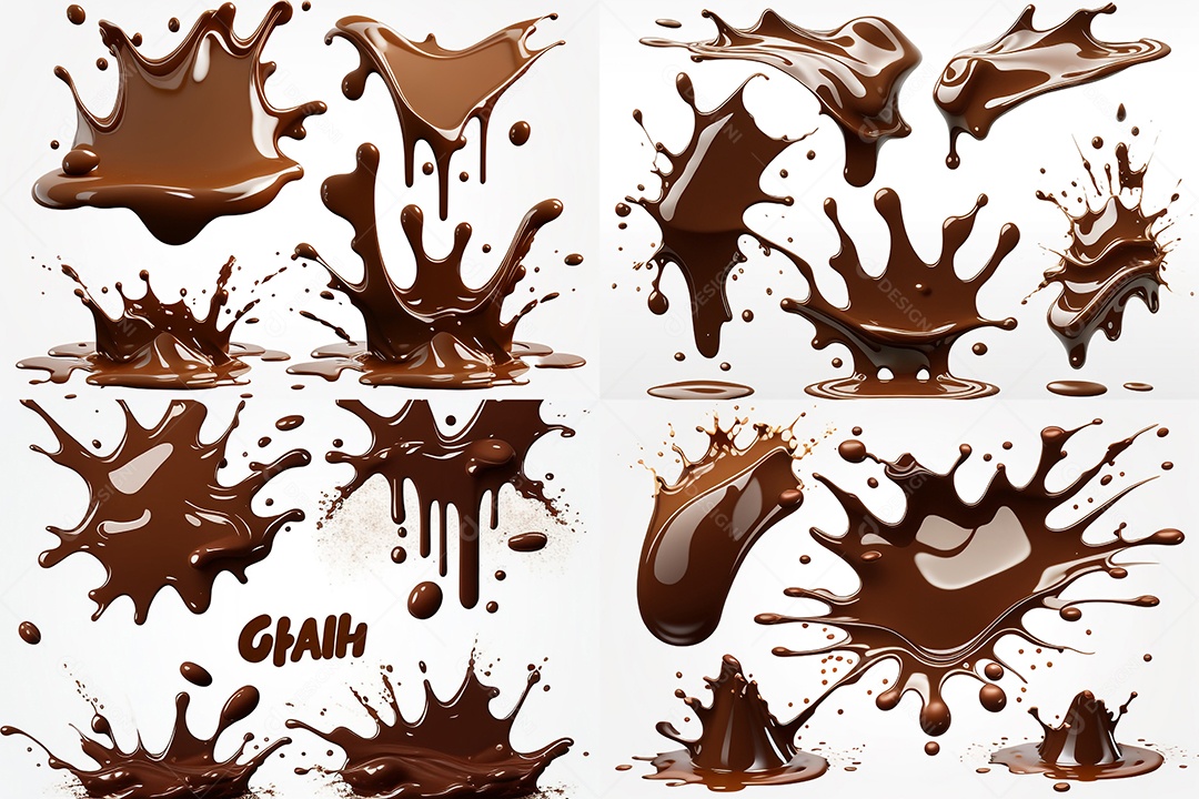 Ilustração de chocolate derretido respingado