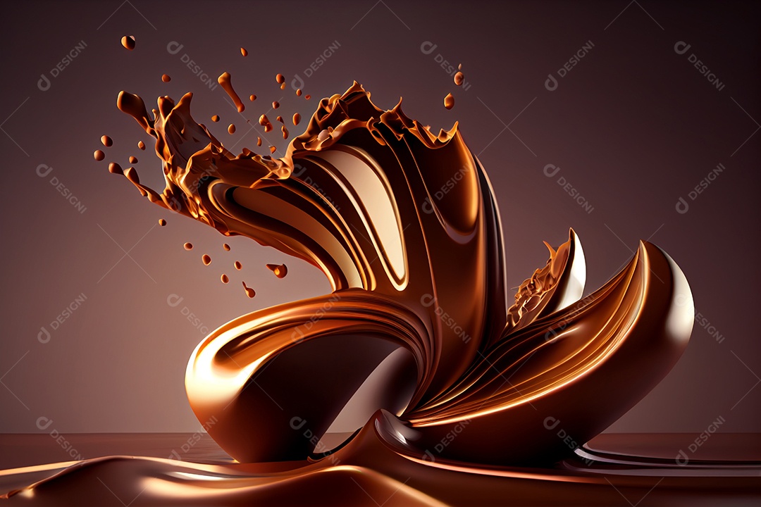 Ilustração abstrata de chocolate derretido