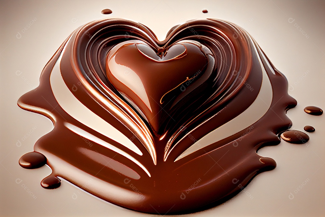 Ilustração de coração de chocolate ao leite