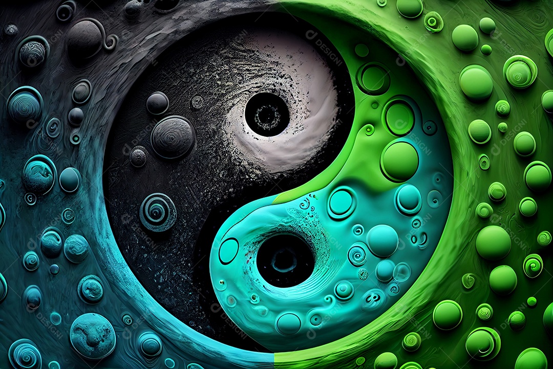 Yin e yang coloridos feitos de combinações de cores. símbolo de harmonia