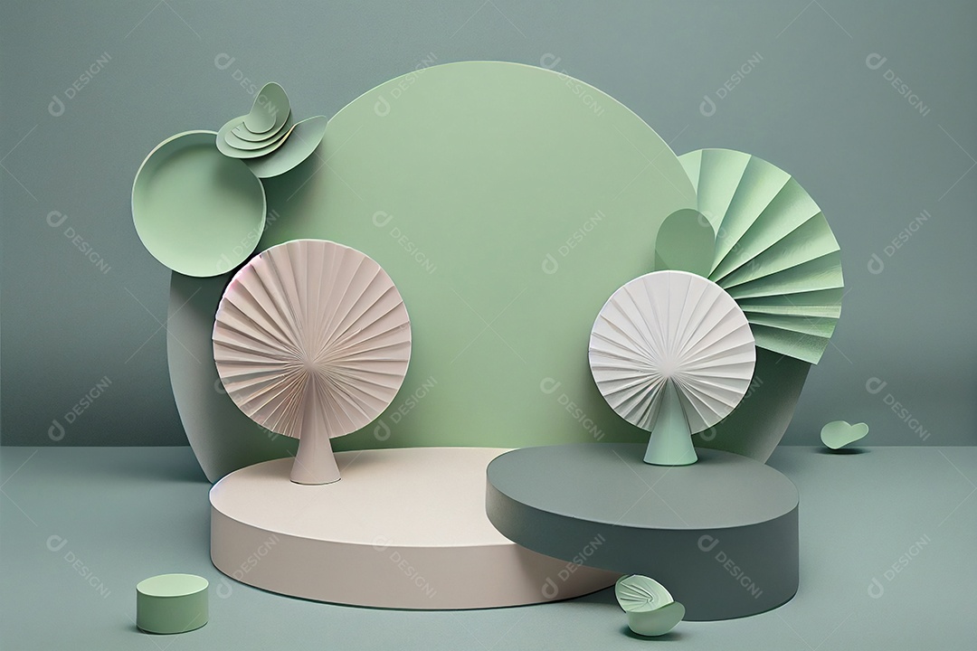 Ilustração pódio combinação cores pastéis