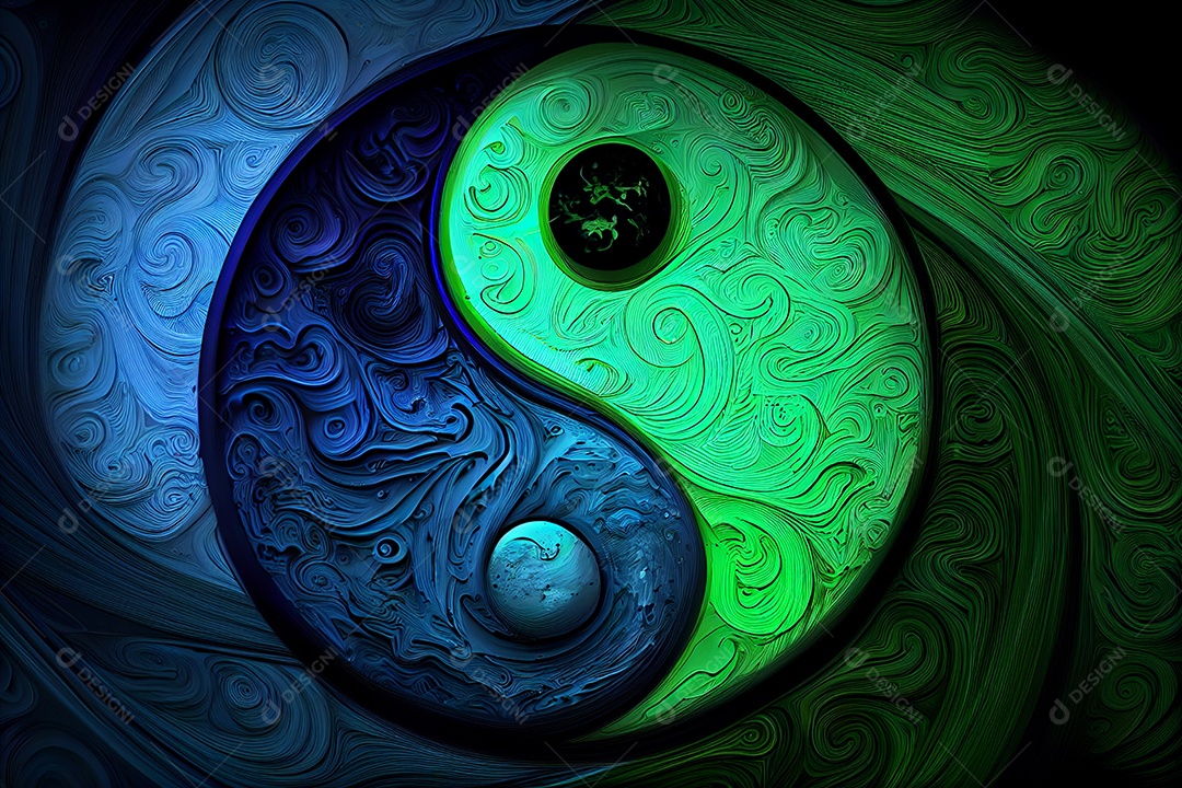 Yin e yang coloridos feitos de combinações de cores. símbolo de harmonia