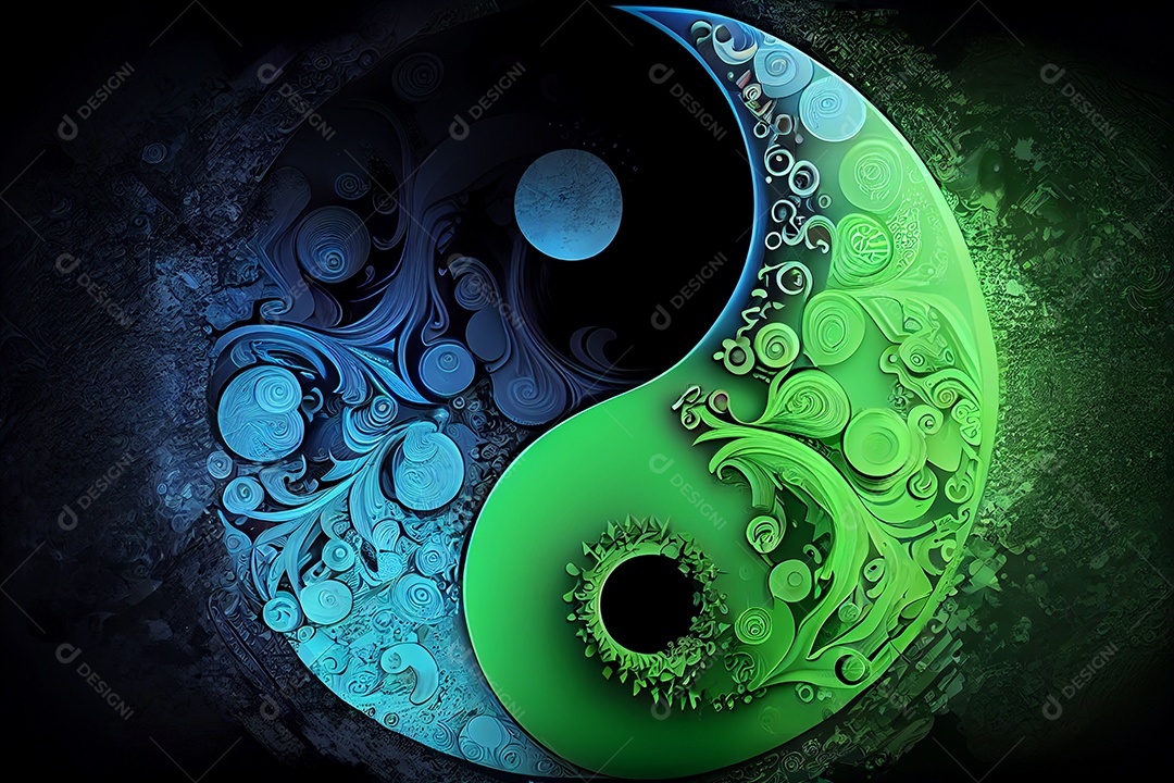 Yin e yang coloridos feitos de combinações de cores. símbolo de harmonia