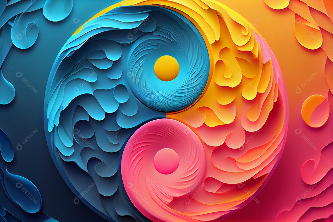 Yin e yang coloridos feitos de combinações de cores. símbolo de harmonia