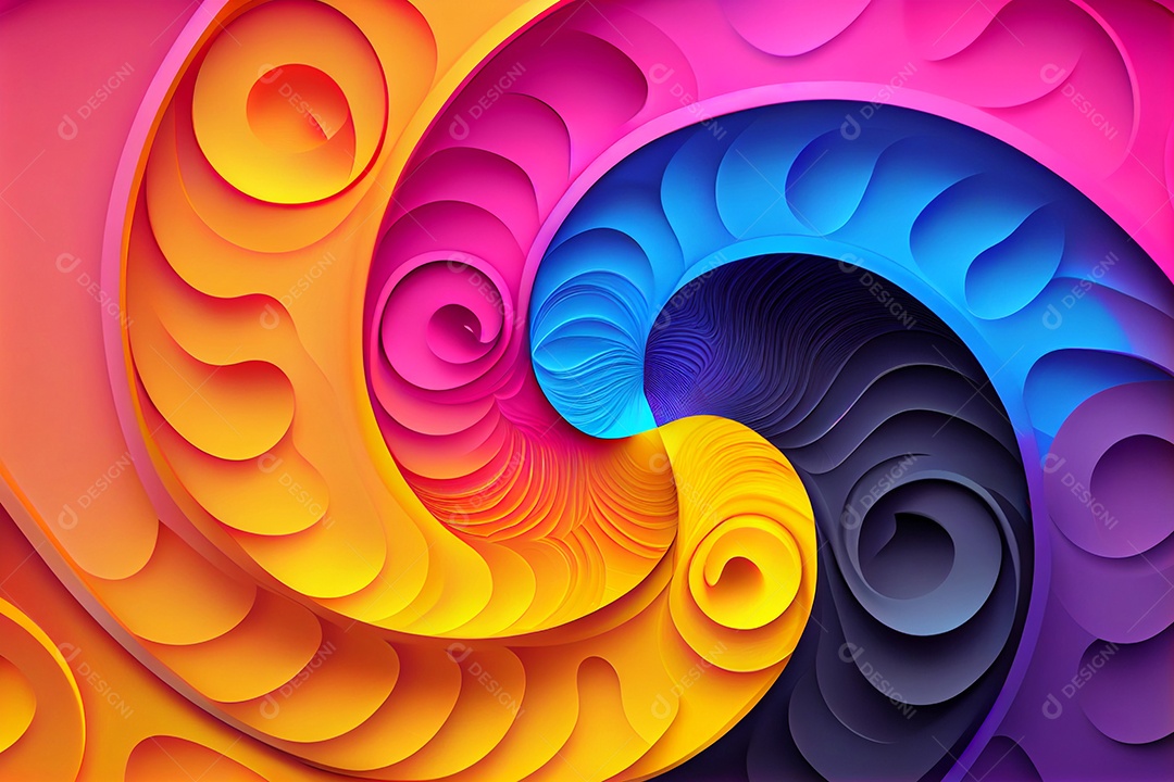 Ilustração espiral colorido