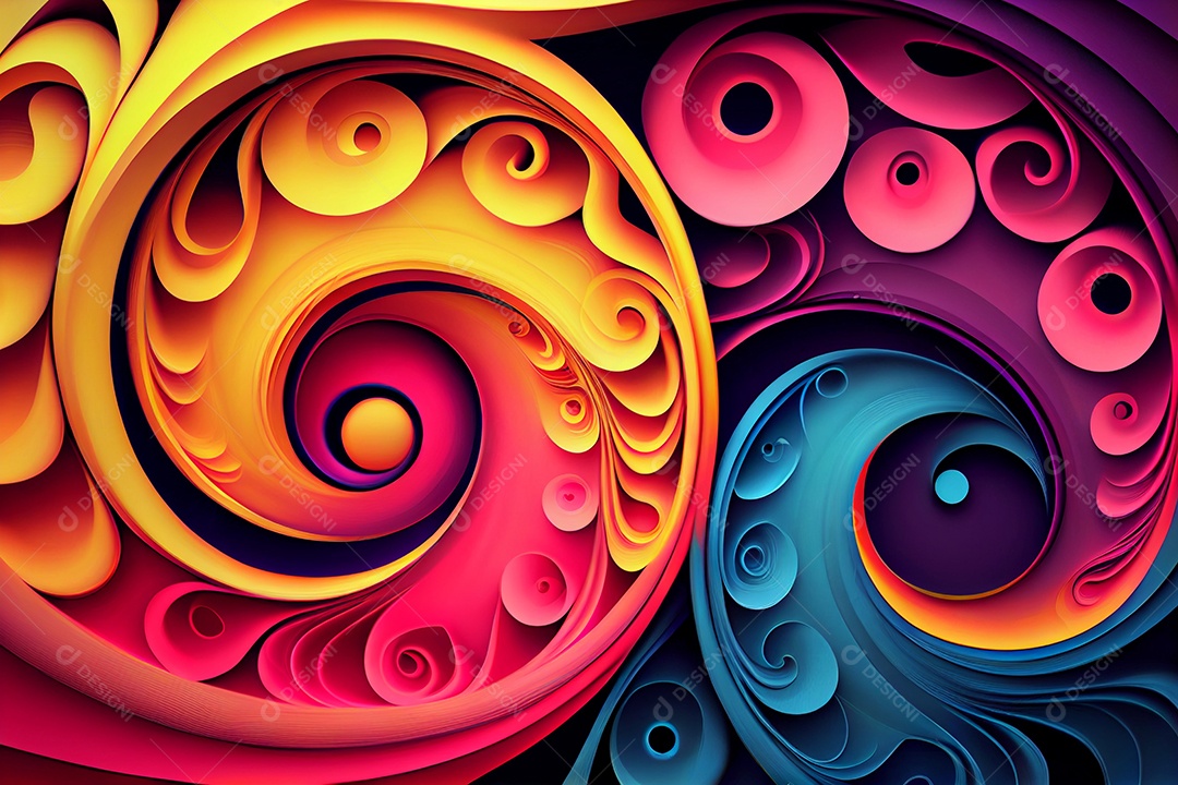 Ilustração espiral colorido