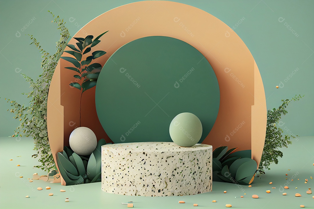 Ilustração pódio combinação cores pastéis