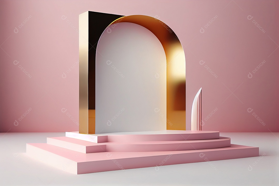 Lindo cenário pódio sobre fundo isolado