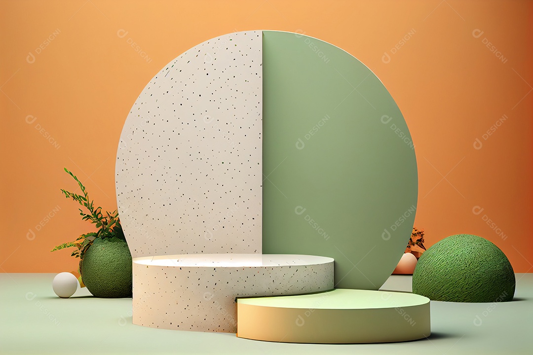 Lindo cenário pódio sobre fundo isolado