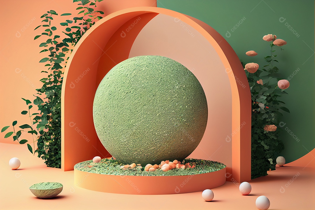 Lindo cenário pódio sobre fundo isolado