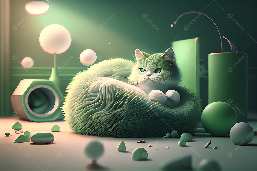 Lindo desenho animado de animal deitado dormindo feliz