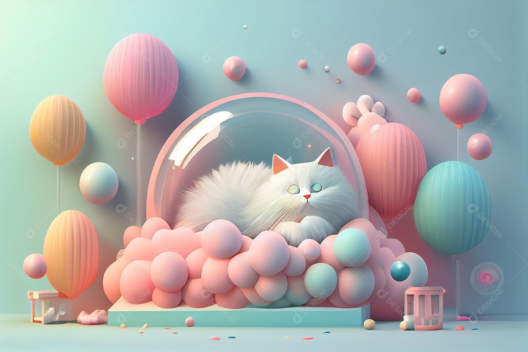 Lindo desenho animado de animal deitado dormindo feliz