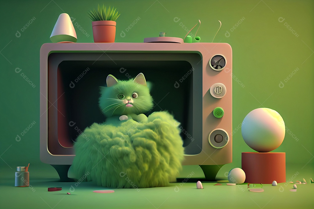 Lindo desenho animado de animal deitado dormindo feliz