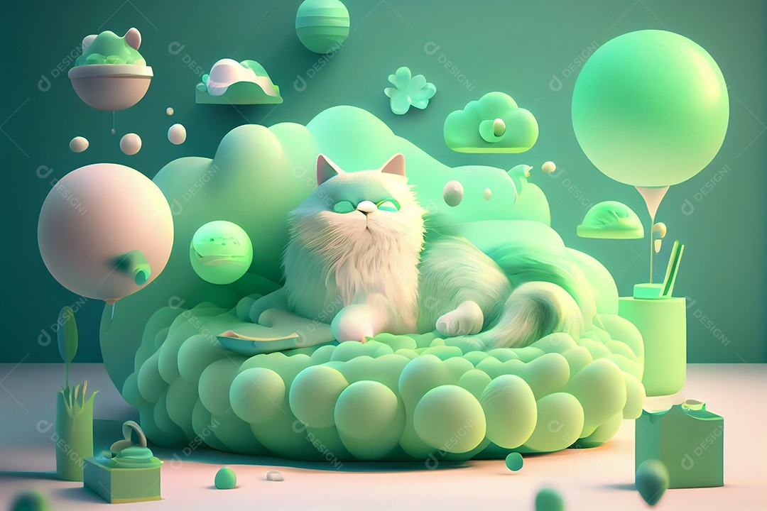 Lindo desenho animado de animal deitado dormindo feliz