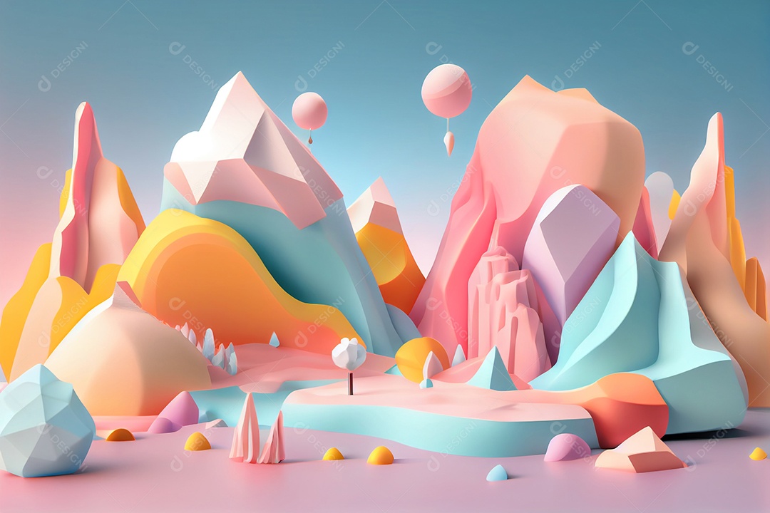 Desenho de montanhas penhasco linda paisagem