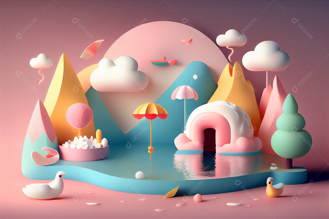 ilustração 3D de desenho