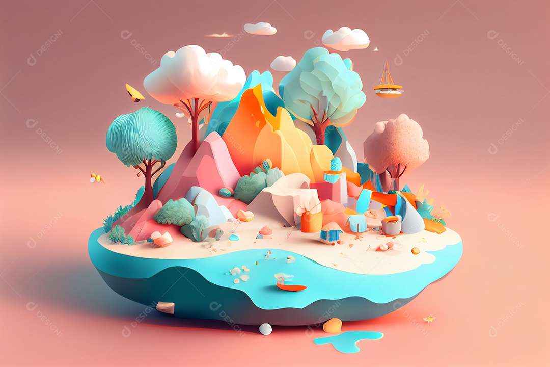 ilustração 3D de desenho