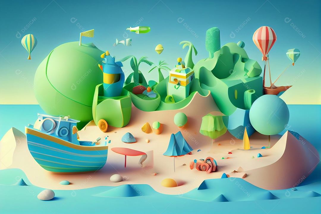 ilustração 3D de desenho