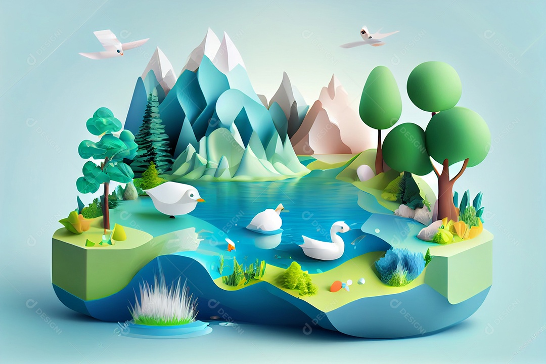 ilustração 3D de desenho