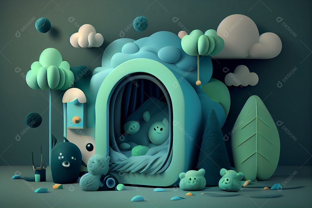 ilustração 3D de desenho