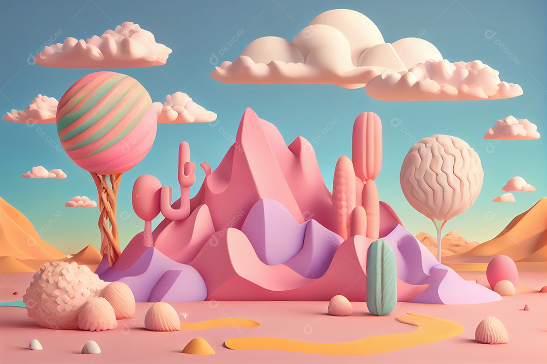 Desenho de montanhas penhasco linda paisagem