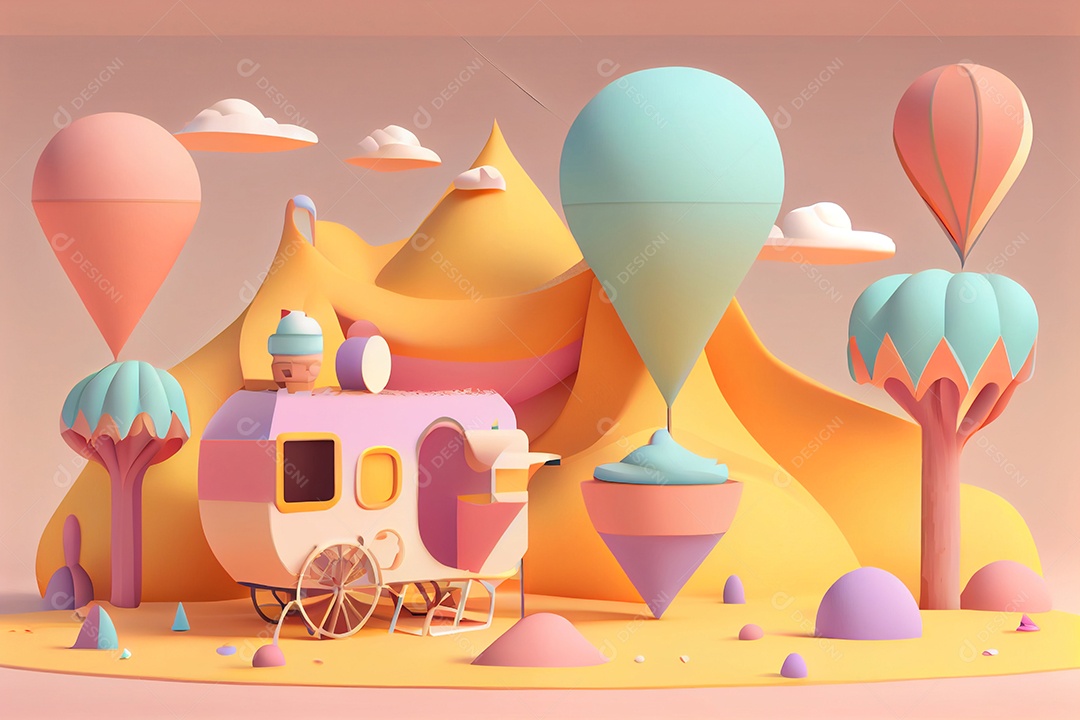 Desenho de montanhas penhasco linda paisagem