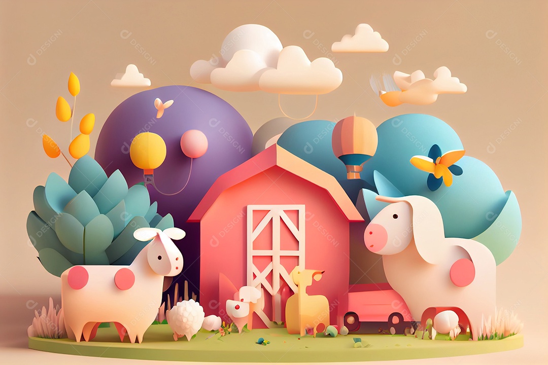 ilustração 3D de desenho