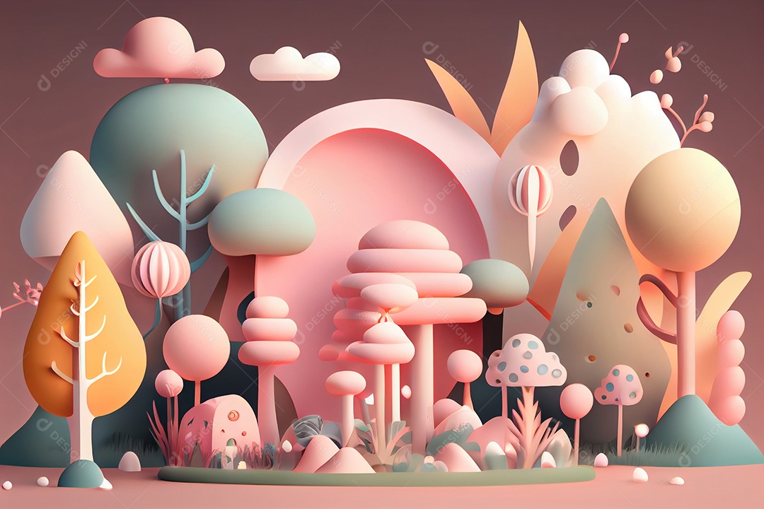 Desenho de montanhas penhasco linda paisagem