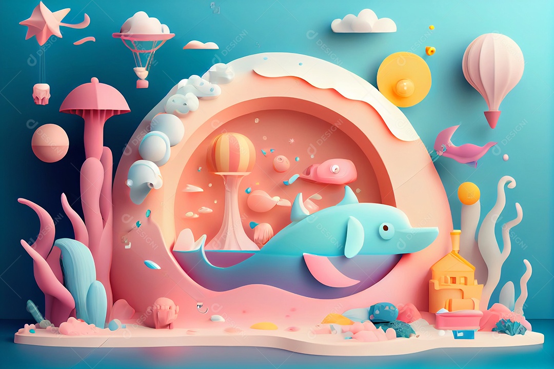 ilustração 3D de desenho