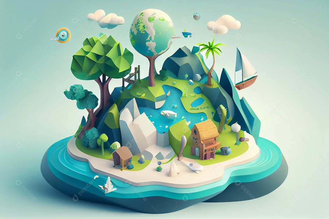 ilustração 3D de desenho