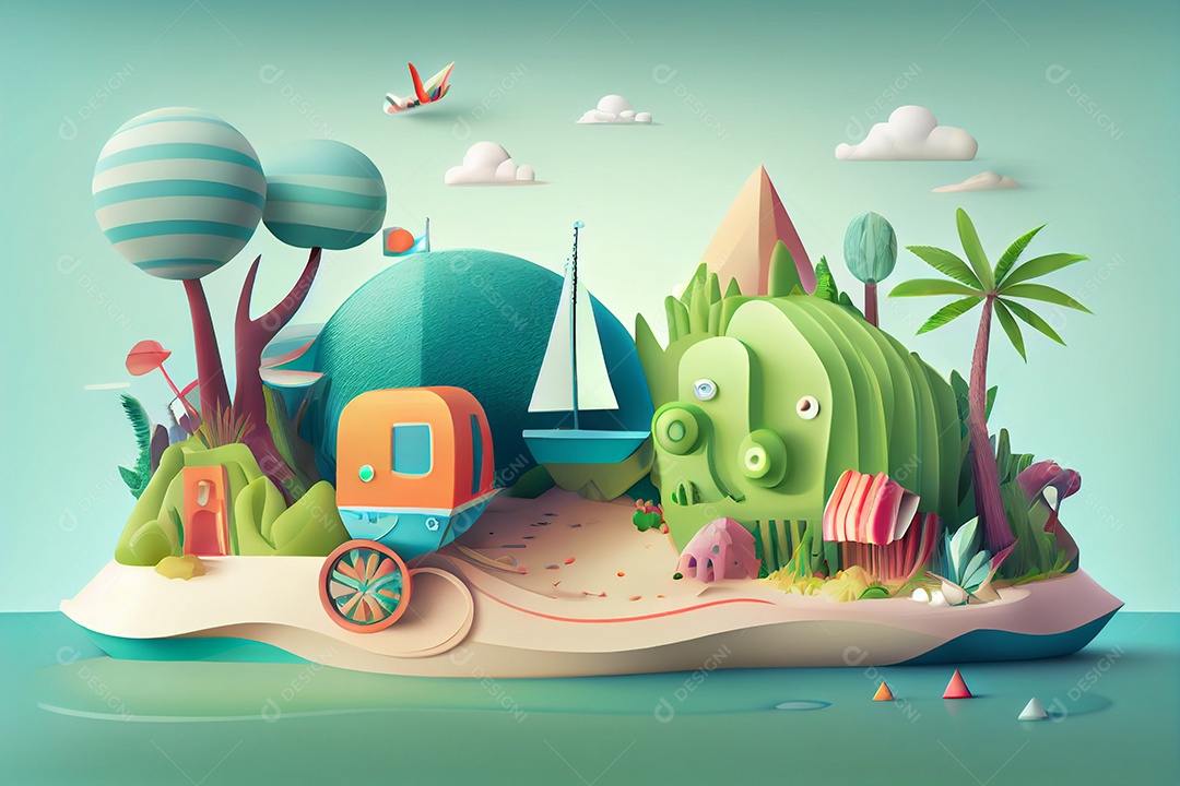 ilustração 3D de desenho