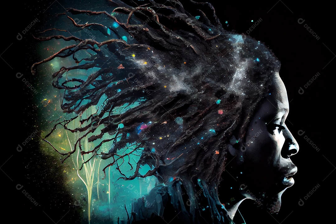 ilustração 3D de uma mulher jovem sobre fundo isolado