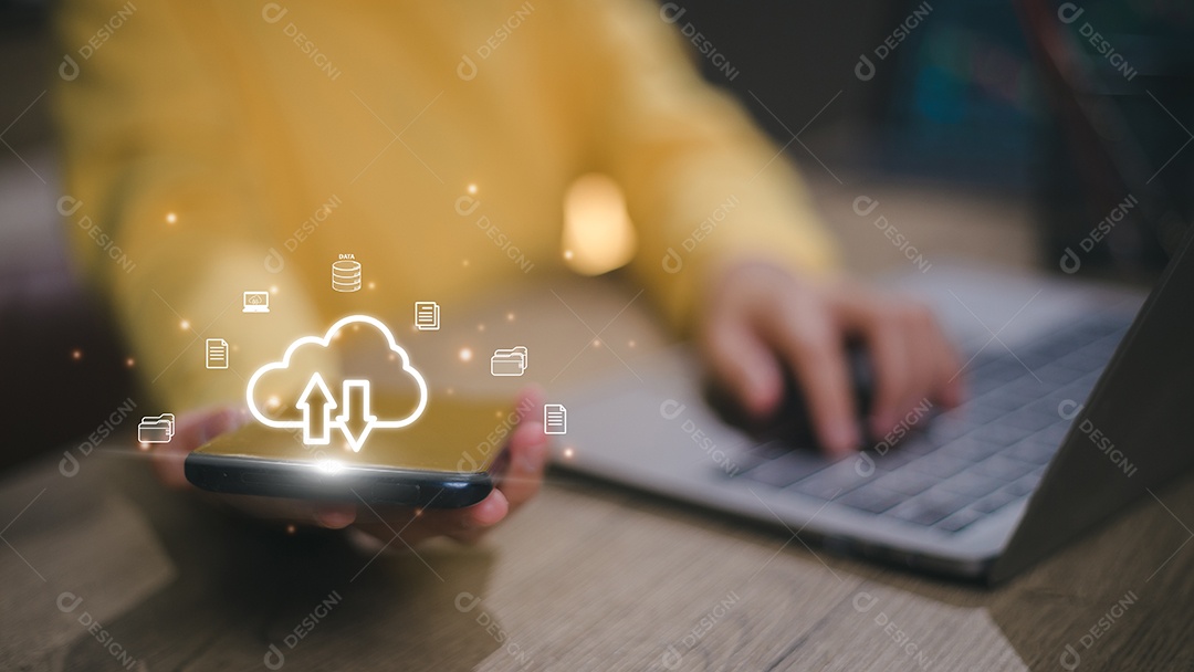 Carregar documentos da pasta. Abra a pasta Arquivo com documentos em branco voadores. Backup de transferência de dados, compartilhamento de arquivos, conceito de transferência de documentos