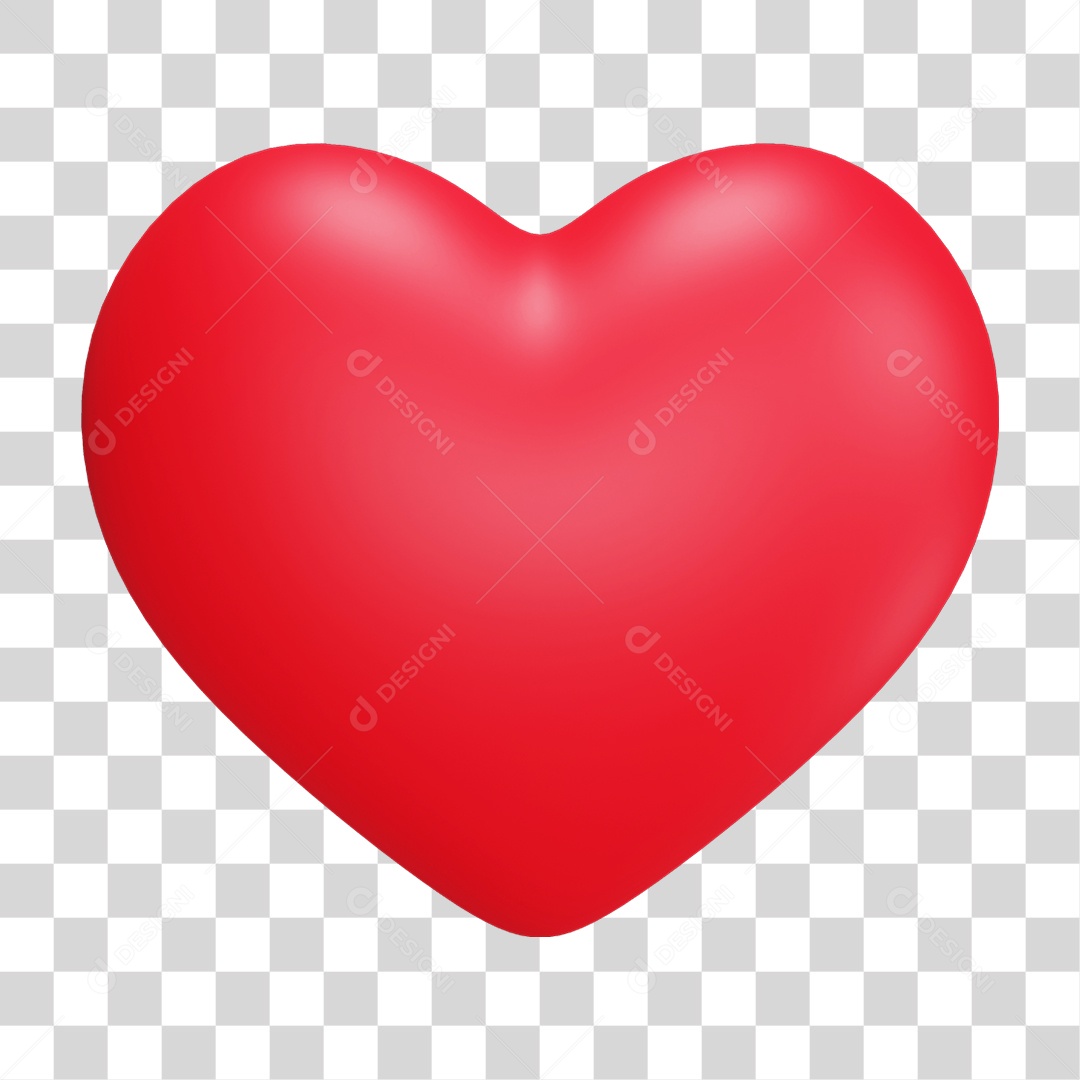 Coração Vermelho Símbolo de Amor PNG Transparente