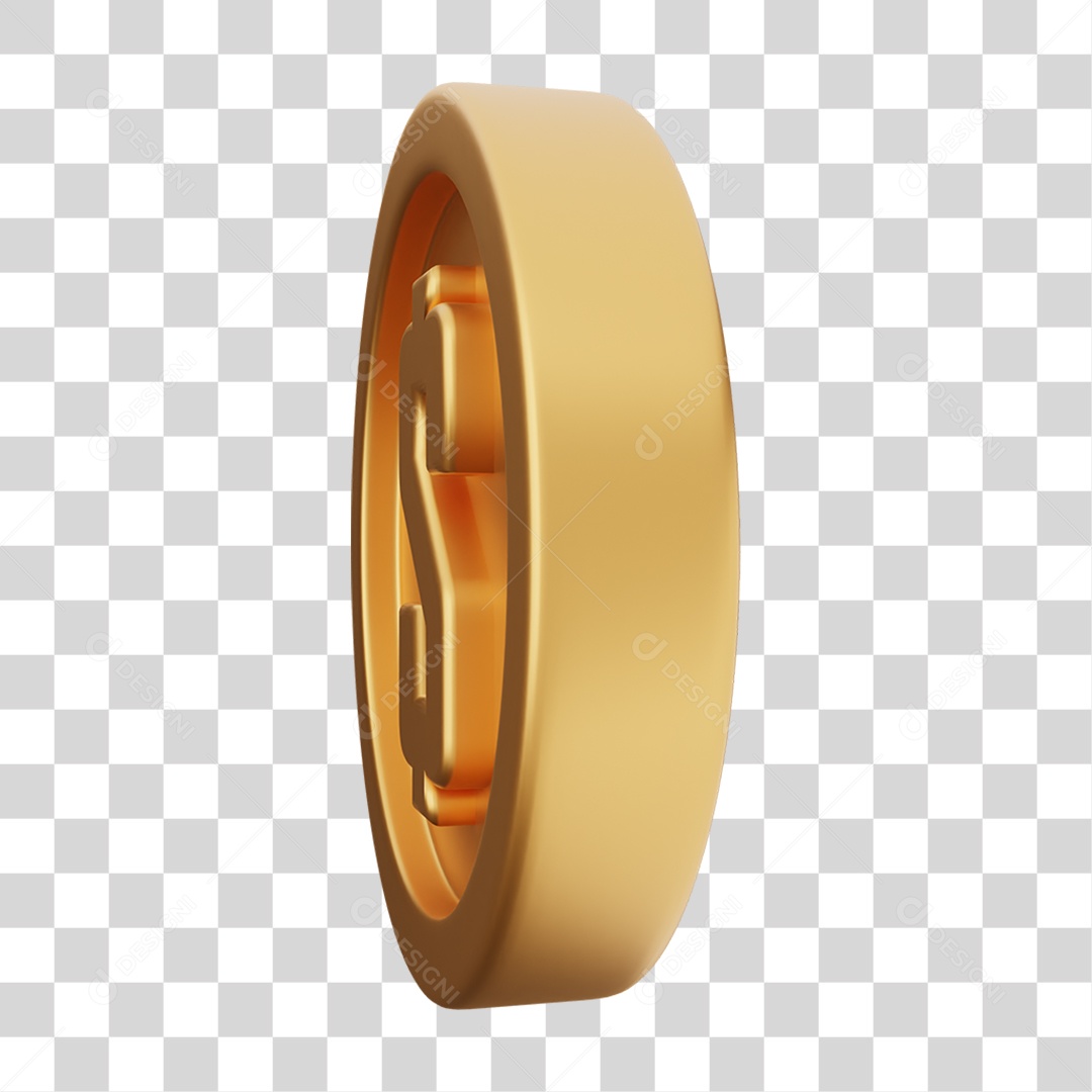 Elemento 3D Moeda Dólar Dinheiro PNG Transparente