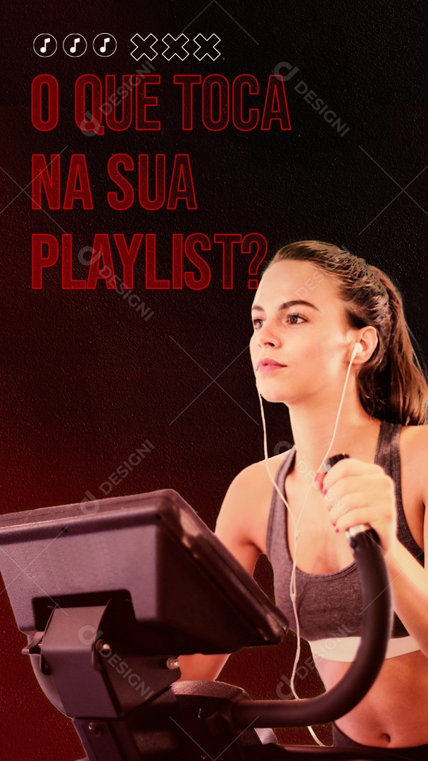Story Academia o Que Toca na Sua Playlist Social Media PSD Editável