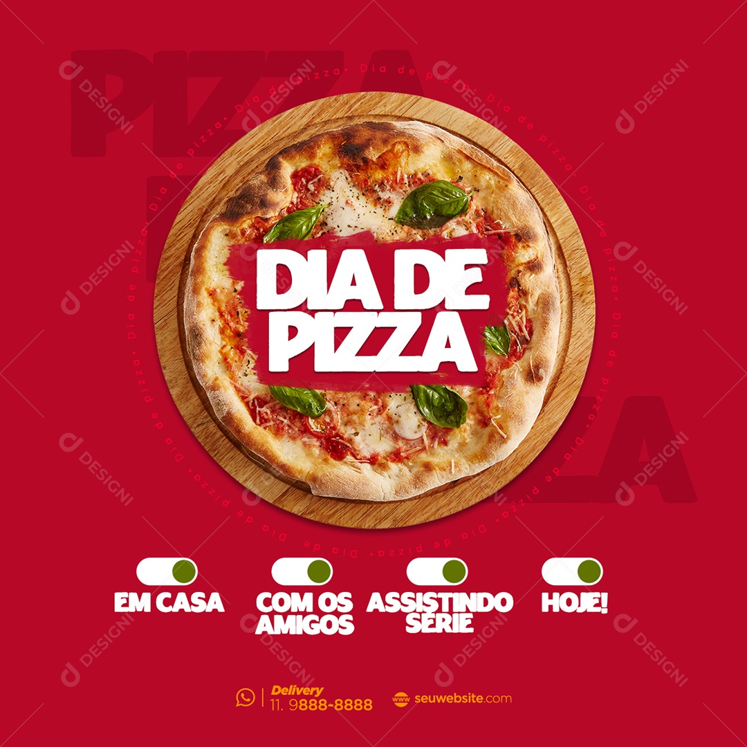 Dia de Pizza Social Media PSD Editável