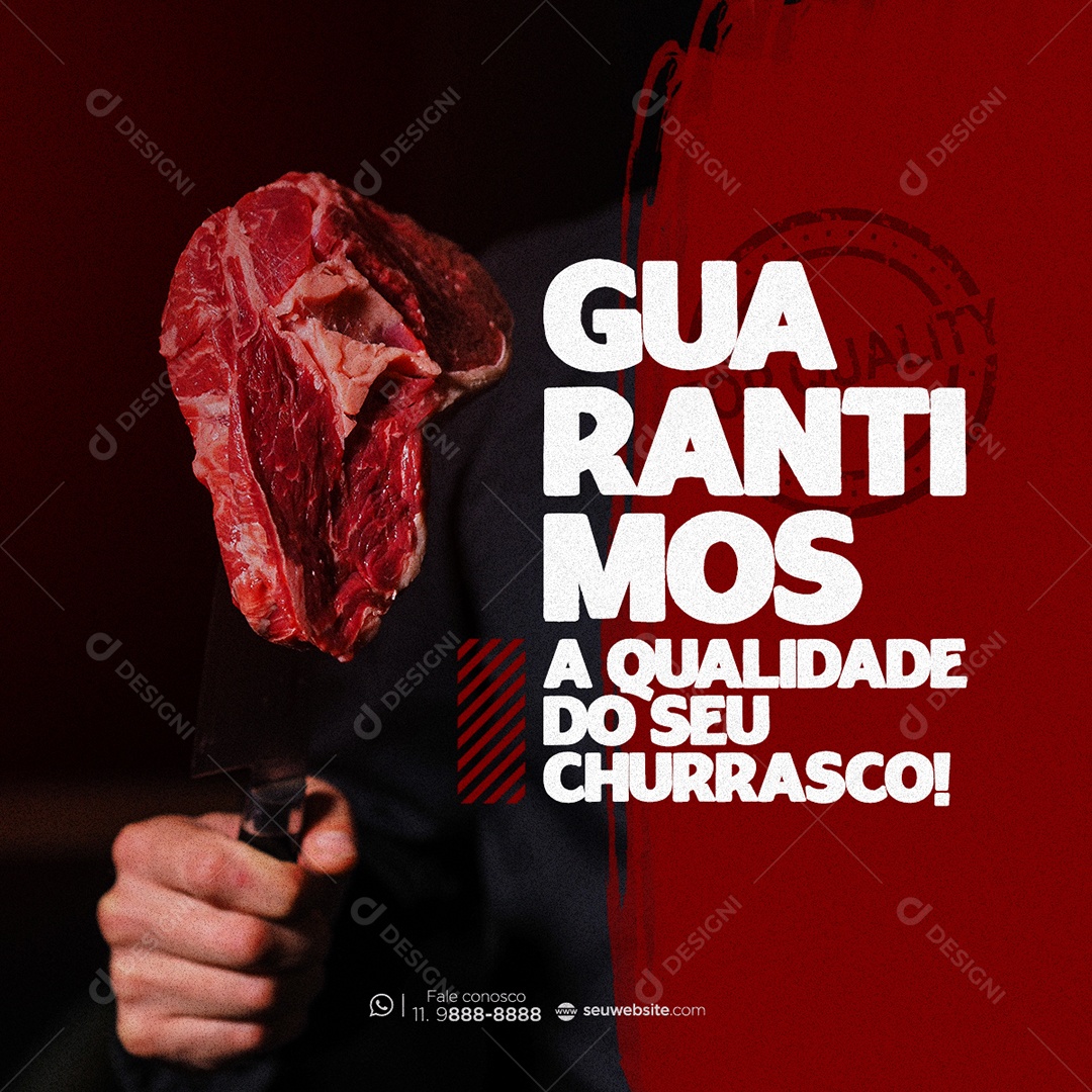 Garantimos a Qualidade do Seu Churrasco Social Media PSD Editável