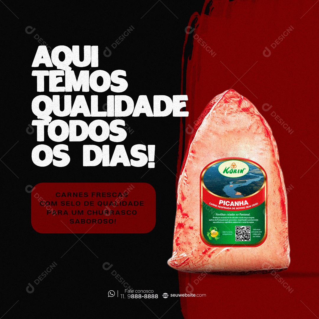 Aqui Temos Qualidade Todos os Dias Social Media PSD Editável