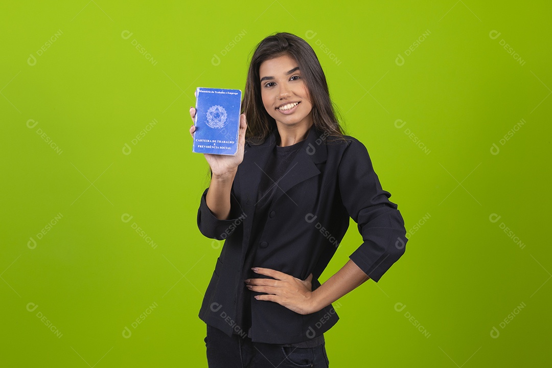 Linda mulher jovem garota empresária sobre fundo isolado