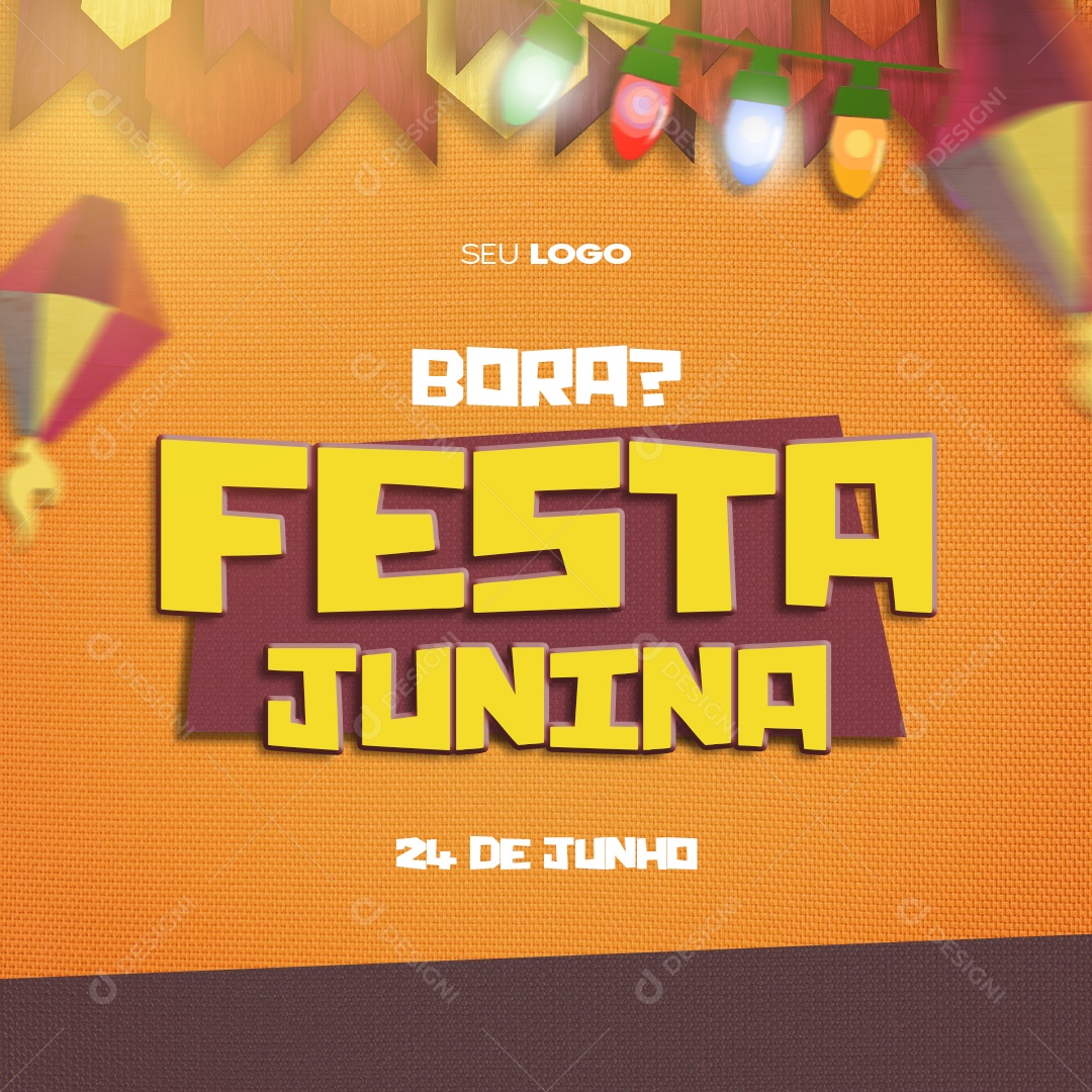 Bora Festa Junina Social Media PSD Editável
