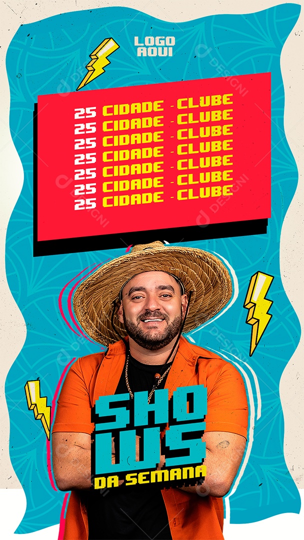 Agenda de Shows Story Social Media PSD Editável