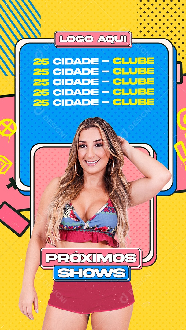 Agenda de Shows Story Social Media PSD Editável