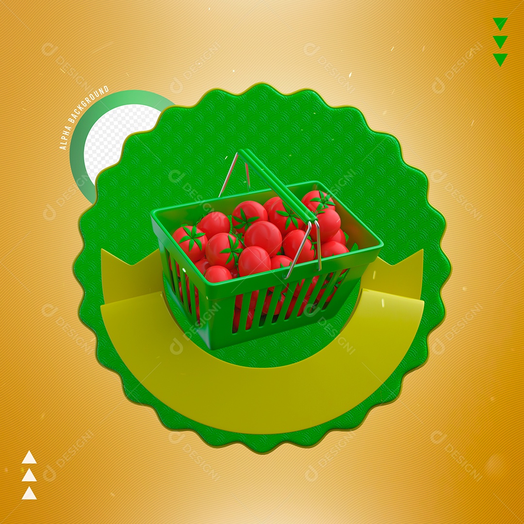 Selo 3D Para Composição Hortifruti PSD