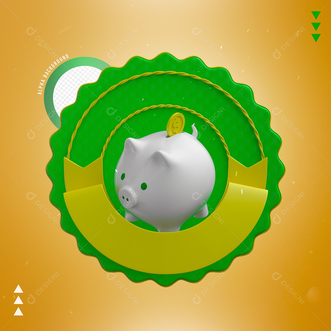 Selo 3D Para Composição de Texto PSD