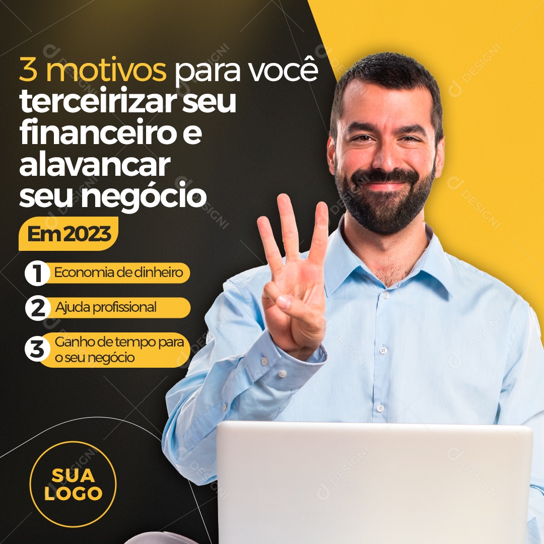 Social Media Contabilidade 3 Motivos PSD Editável